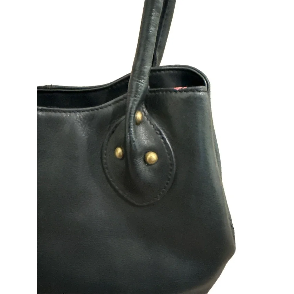 CLARKS Satchel Leather Bag Purse Black
